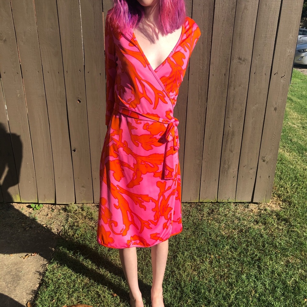 JB by Julie Brown Knee Length Wrap Dress